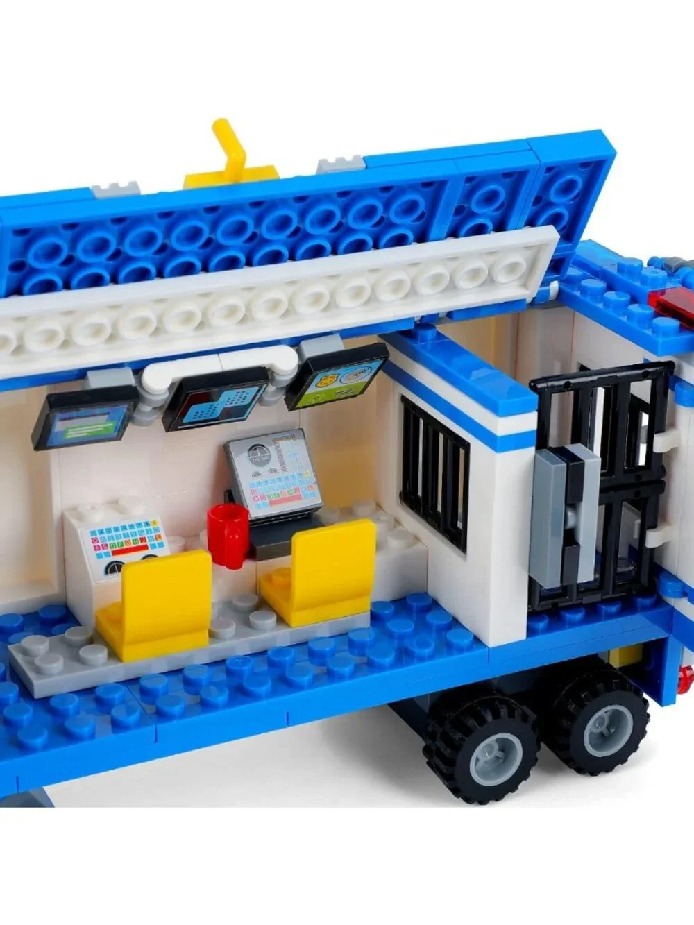 Mobile Command Center Truck Building Blocks Set - Police Unit with Prison & Cop
